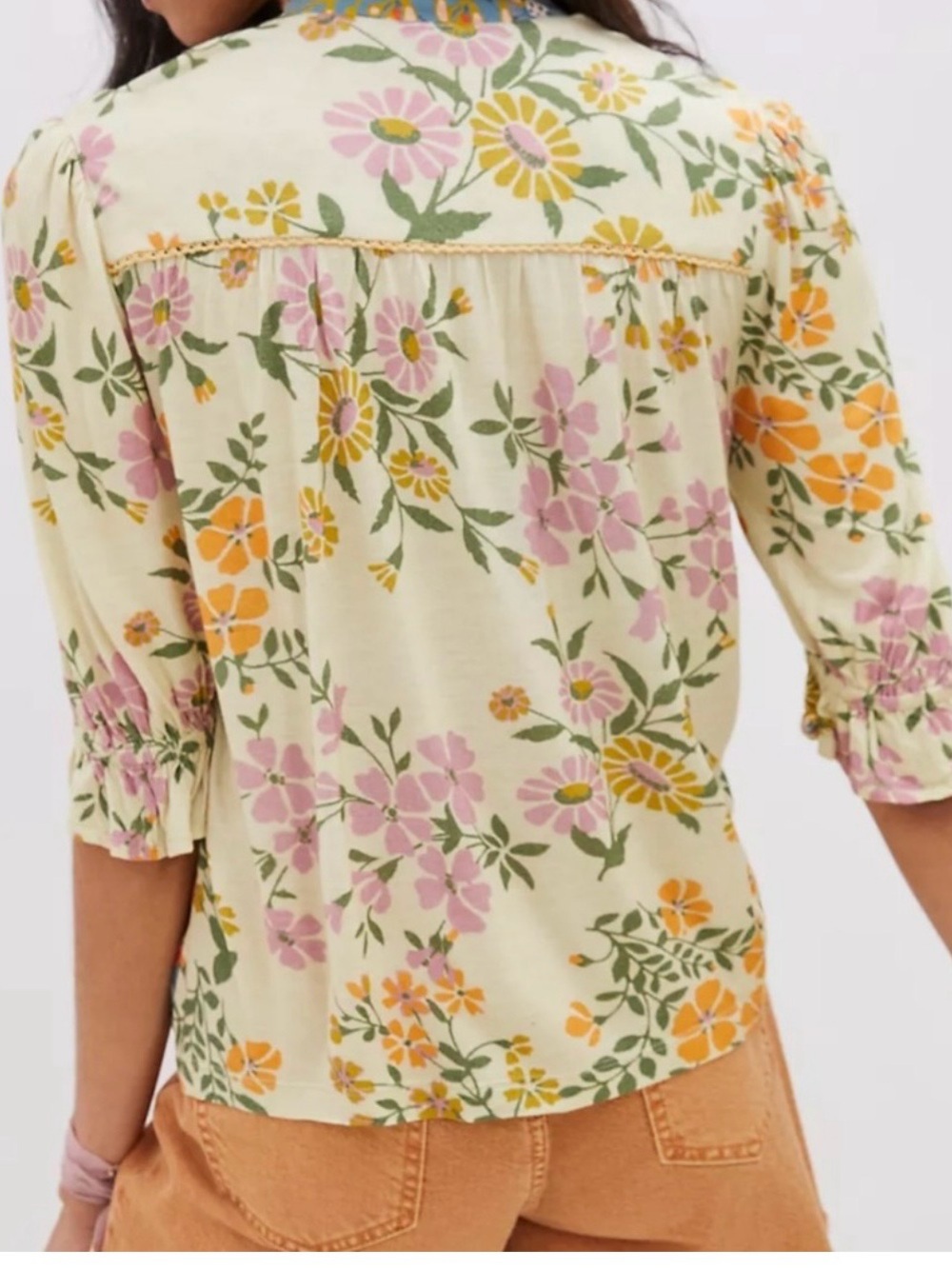 Anthropologie BI-nk Stephanie top boho flowers artsy Size Small - Picture 8 of 13